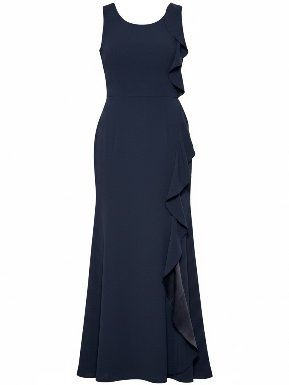 Carmen Marc Valvo flowy Ruffle maxi cocktail spring wedding guest dress size 12
